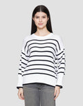 St. Yves Stripe Oversized Sweater Wanita