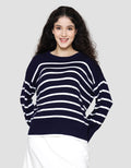St. Yves Stripe Oversized Sweater Wanita
