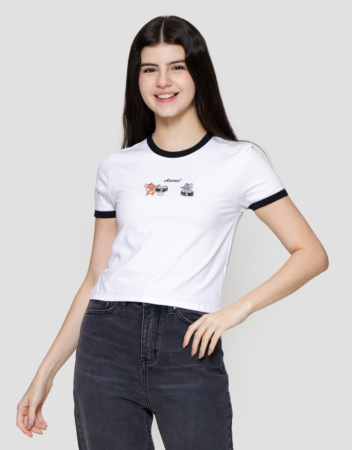 Nevada Ringer Spandex Print Tom & Jerry Kaos Wanita