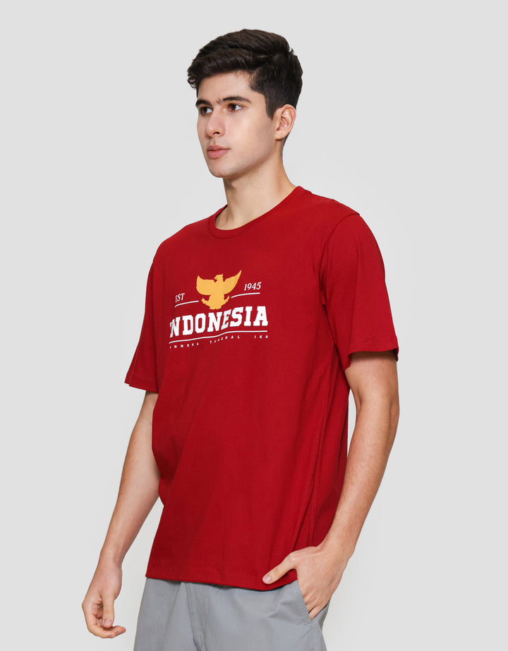 Aos Theme Independence Day 2025 Garuda Stripe Kaos Pria