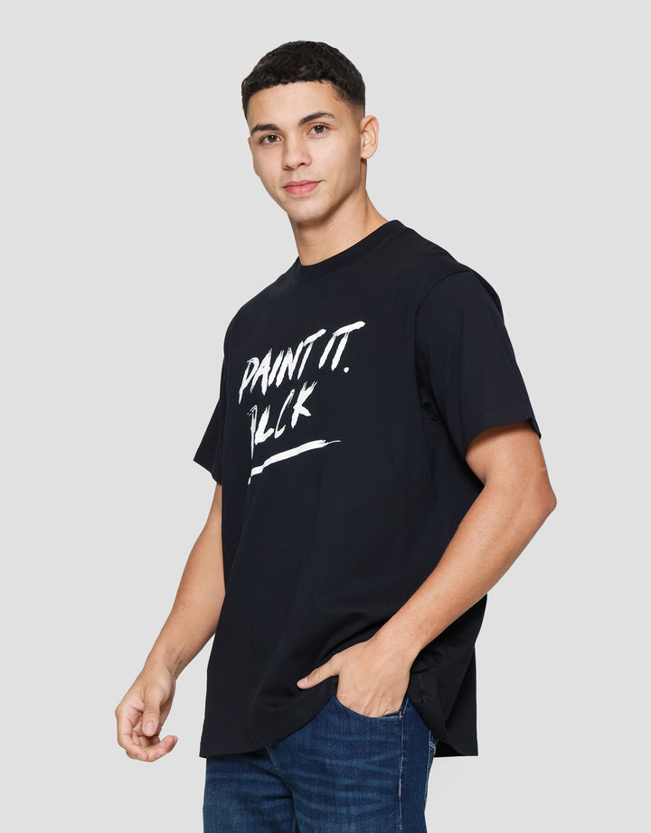 Aos Theme Rock Star Text Kaos Lengan Pendek Pria