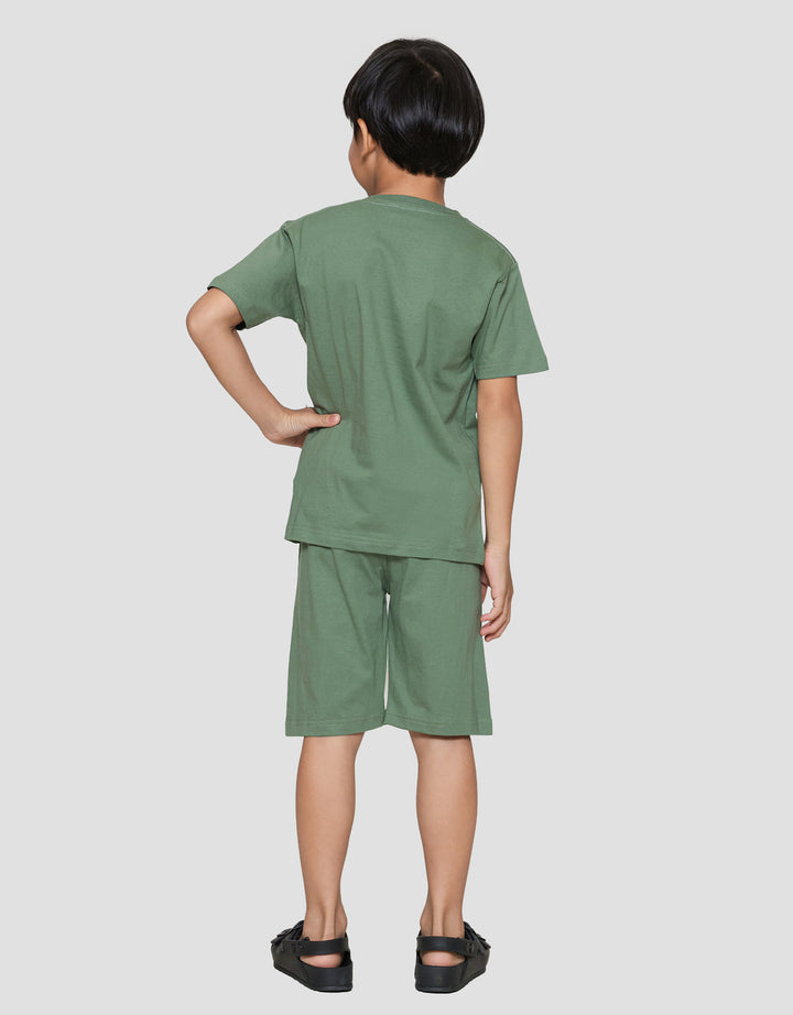 Little M Avocado Bordir Print Pakaian Setelan Anak Laki-laki