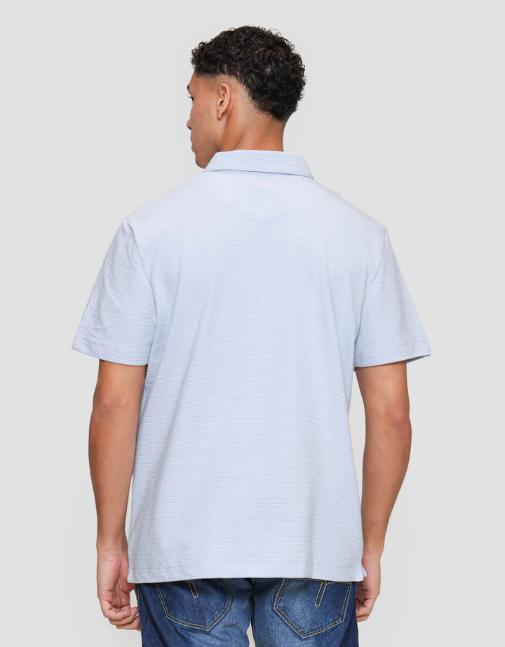 Cole Fancy Solid Ottoman Vneck Kaos Polo Pria