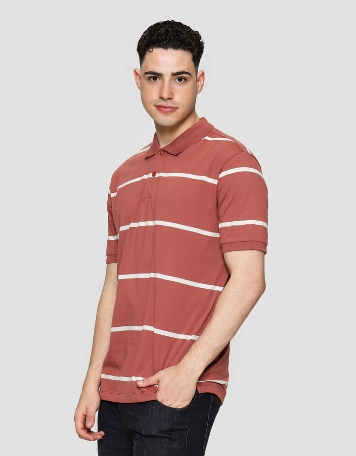 Cole Stripe Rib Kaos Polo Pria