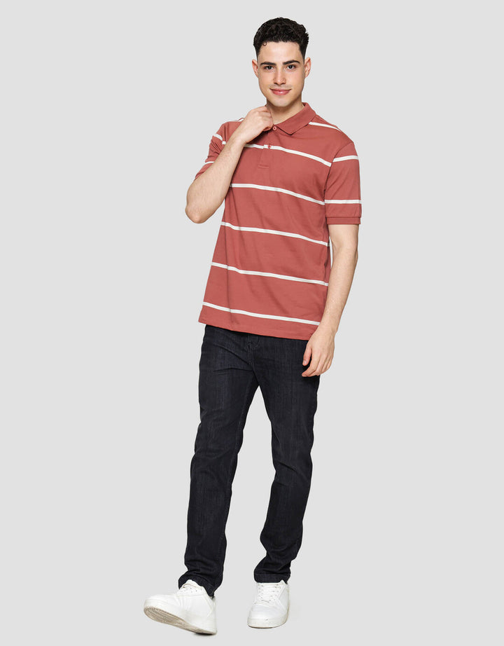 Cole Stripe Rib Kaos Polo Pria