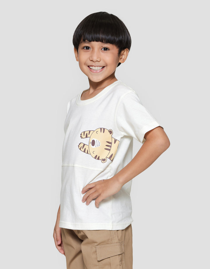 Little M Have A Nice Day Print Kaos Lengan Pendek Anak Laki-laki