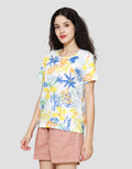 Connexion Full Print Flowers Kaos Lengan Pendek Wanita