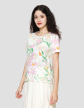 Connexion Full Print Flowers Kaos Lengan Pendek Wanita