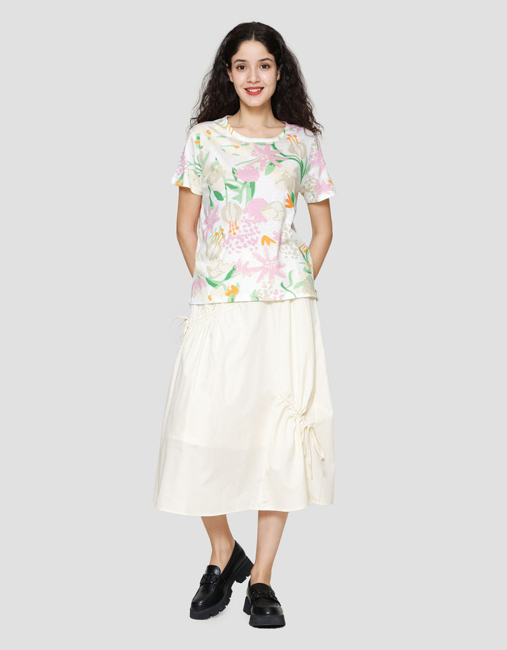 Connexion Full Print Flowers Kaos Lengan Pendek Wanita