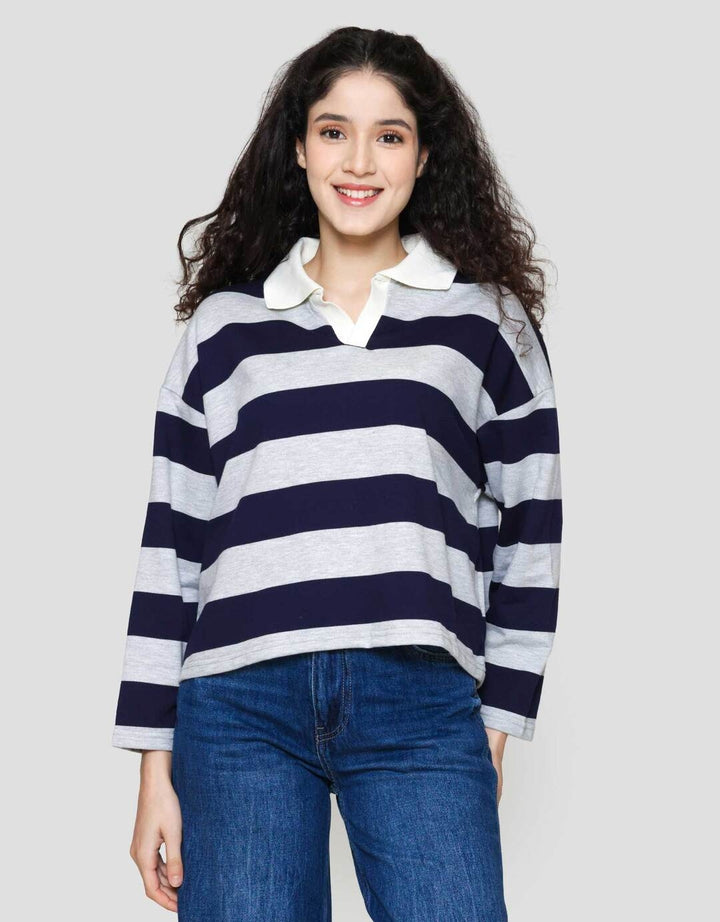 Nevada Crop French W/ Collar Sweater Wanita