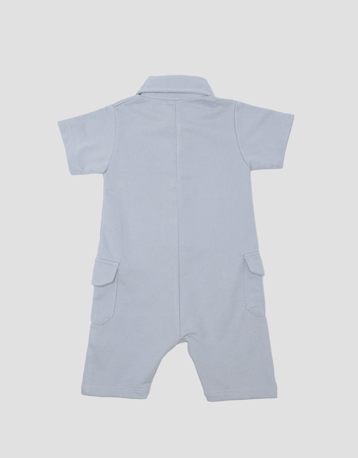 Little M Knitt Bear Romme Jumpsuit Anak Laki-laki