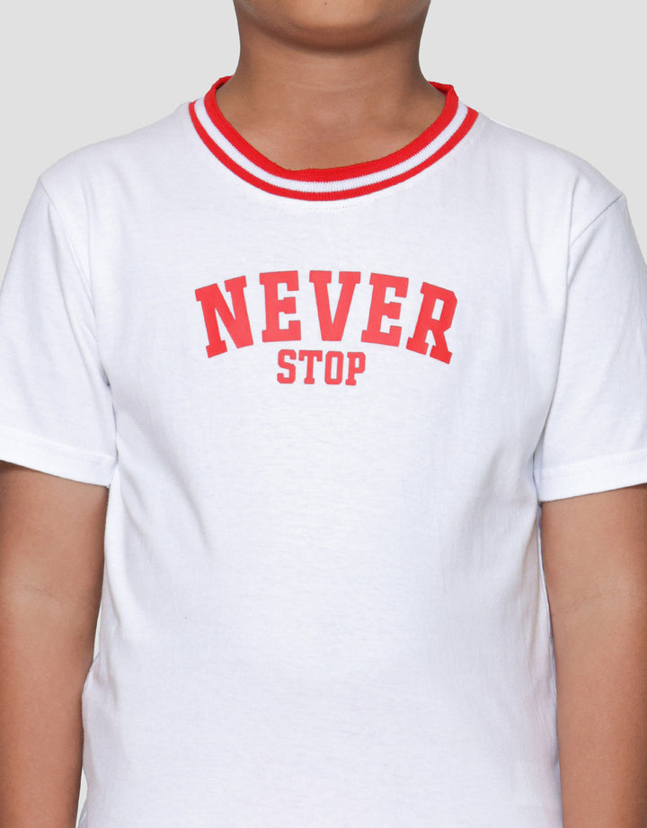 Little M Rib Manset Never Stop Pakaian Set Anak Laki-laki