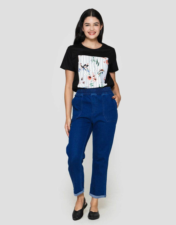 St. Yves Full Elastic Drawstring Celana Denim Wanita