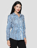St. Yves Soft Cotton Stripy Kemeja Lengan Panjang Wanita