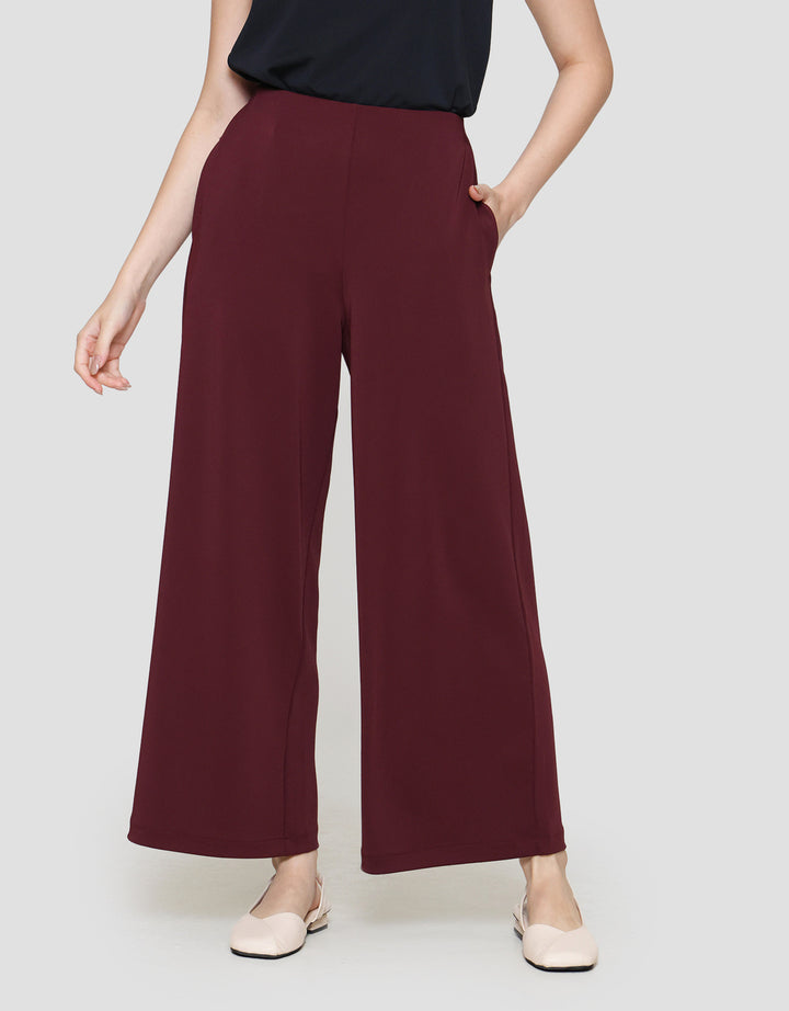 Suko Relax Knit Wide Leg Celana Panjang Wanita