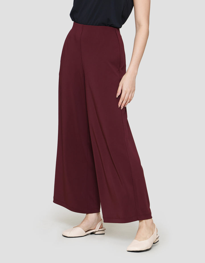 Suko Relax Knit Wide Leg Celana Panjang Wanita