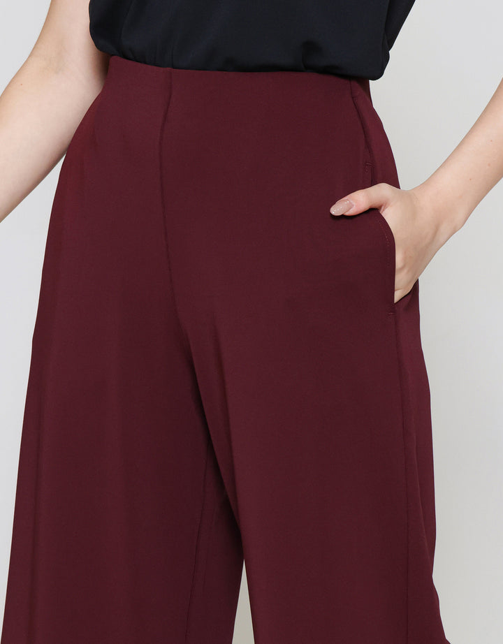 Suko Relax Knit Wide Leg Celana Panjang Wanita