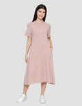 Suko Knit Dress Plain Gaun Jersey Wanita