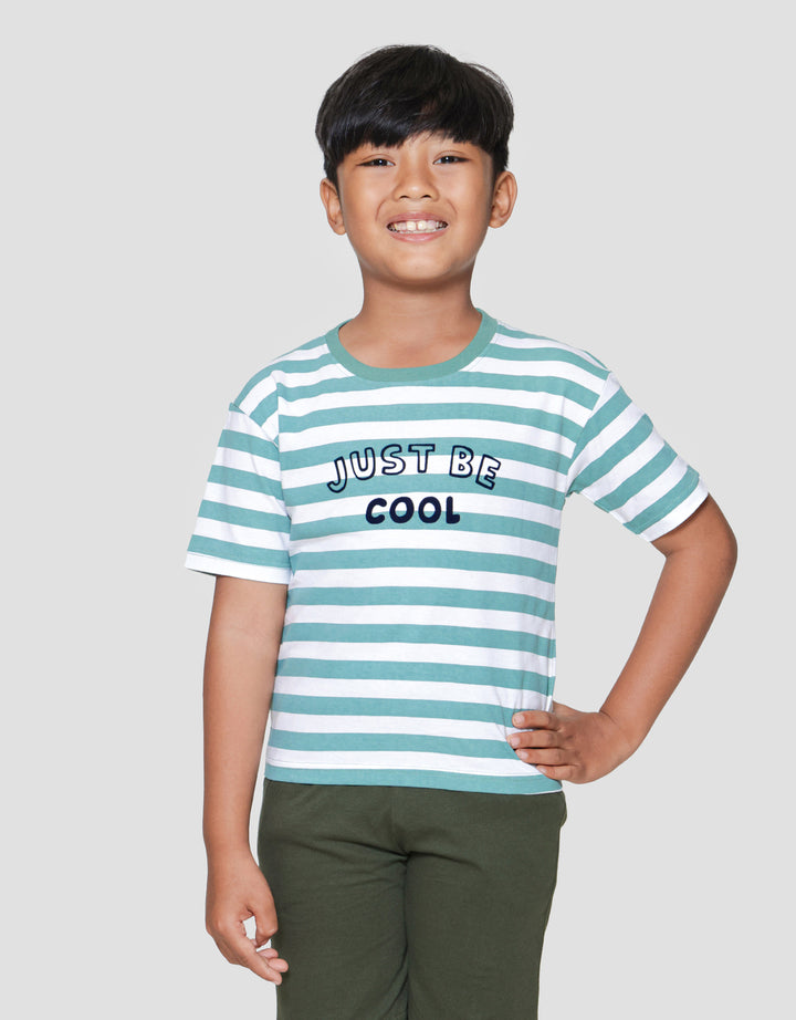 Little M Just Be Cool Print Kaos Lengan Pendek Anak Laki-laki