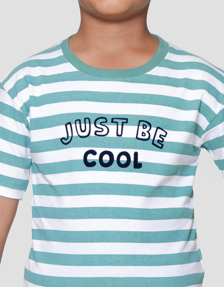 Little M Just Be Cool Print Kaos Lengan Pendek Anak Laki-laki