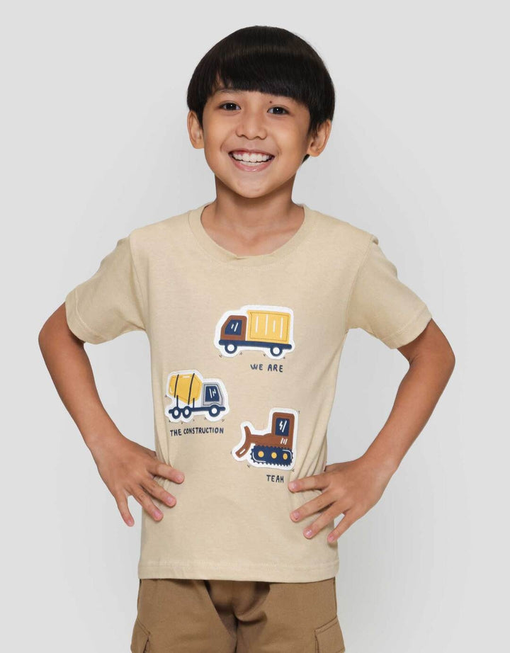 Little M Aplikasi Construction Team Kaos Anak Laki-laki