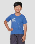 Little M Snap Snap Print Kaos Lengan Pendek Anak Laki-laki