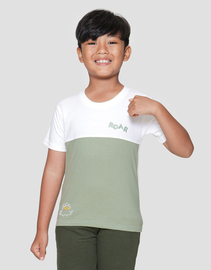 Little M Komb Roar Print Kaos Lengan Pendek Anak Laki-laki