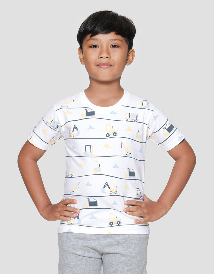 Little M Print The Construction Team Print Kaos Anak Laki-laki