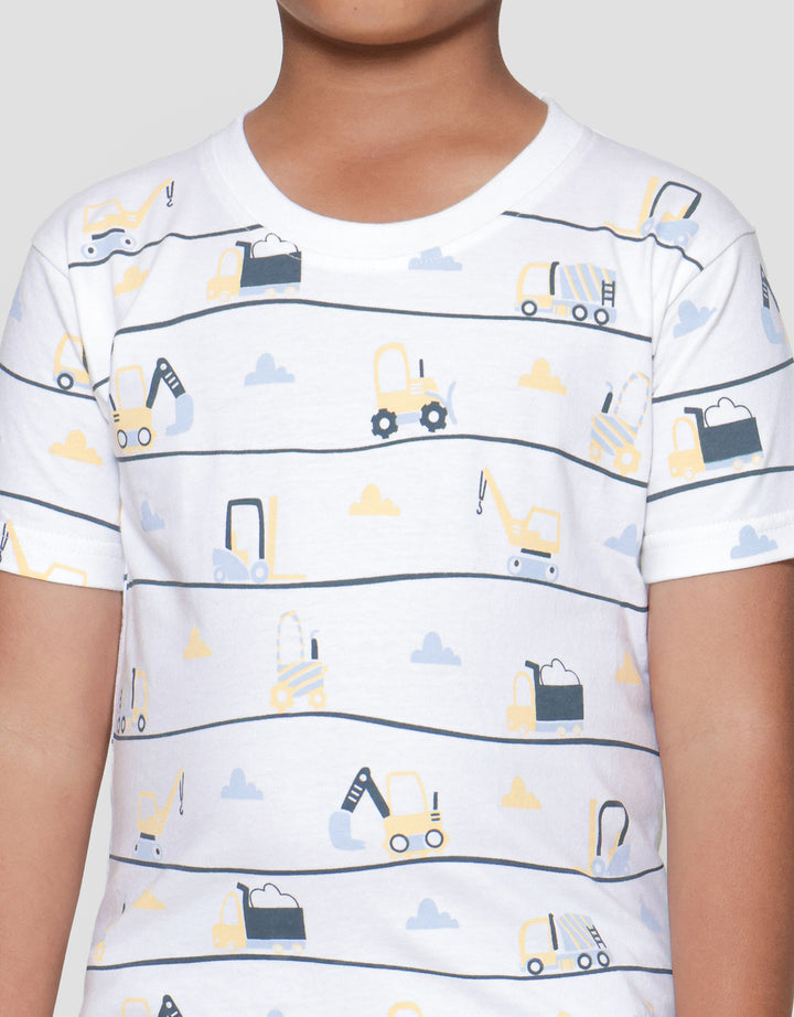 Little M Print The Construction Team Print Kaos Anak Laki-laki