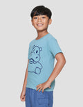 Little M Hippo Outline Print Kaos Lengan Pendek Anak Laki-laki