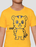 Little M Tiger Outline Print Kaos Lengan Pendek Anak Laki-laki