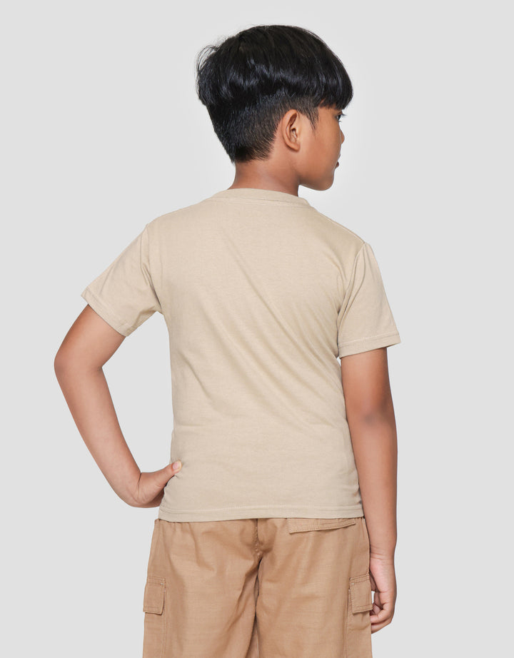 Little M Bear Outline Print Kaos Lengan Pendek Anak Laki-laki