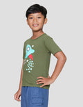 Little M Rocket Print Kaos Lengan Pendek Anak Laki-laki