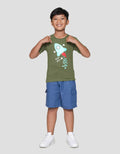 Little M Rocket Print Kaos Lengan Pendek Anak Laki-laki