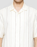Cole Stripe Weaving Kemeja Lengan Pendek Pria