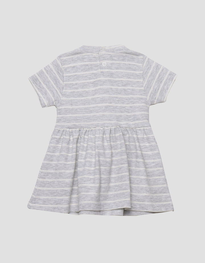 Little M Textured Salur Midi Dress Bayi Perempuan