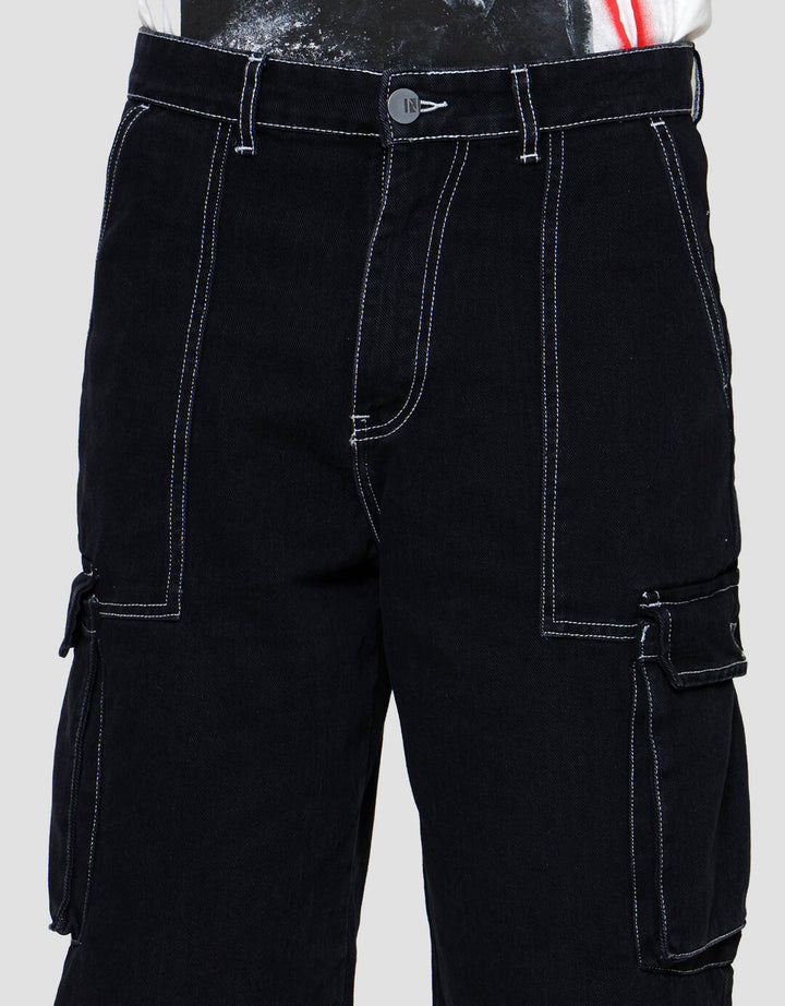 Nevada Contrast Stitch Celana Pendek Cargo Pria