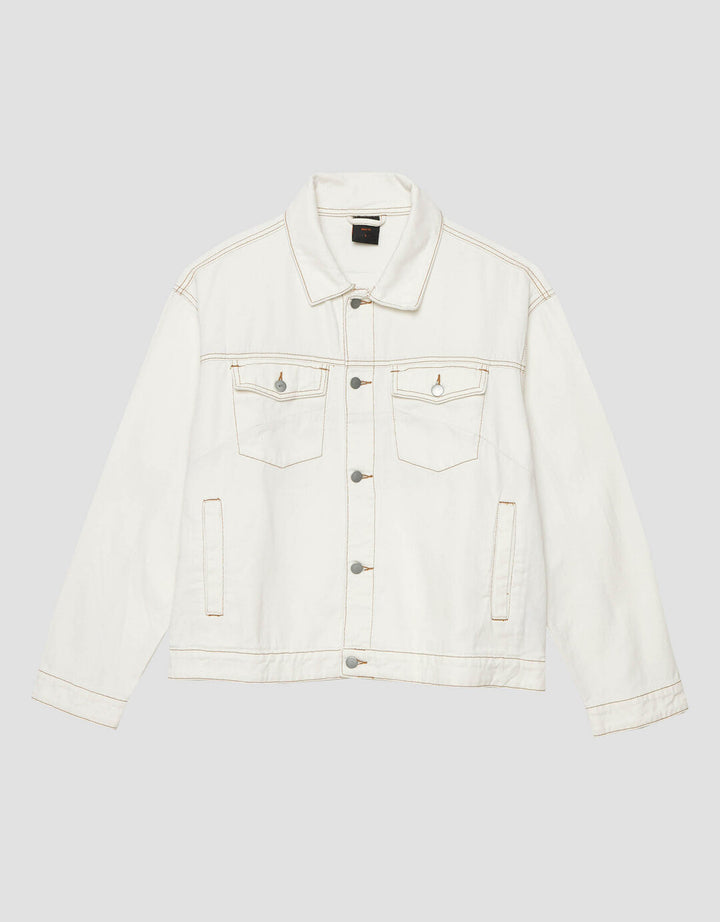 Nevada Costrast Stitch Boxy Fit Jaket Denim Pria