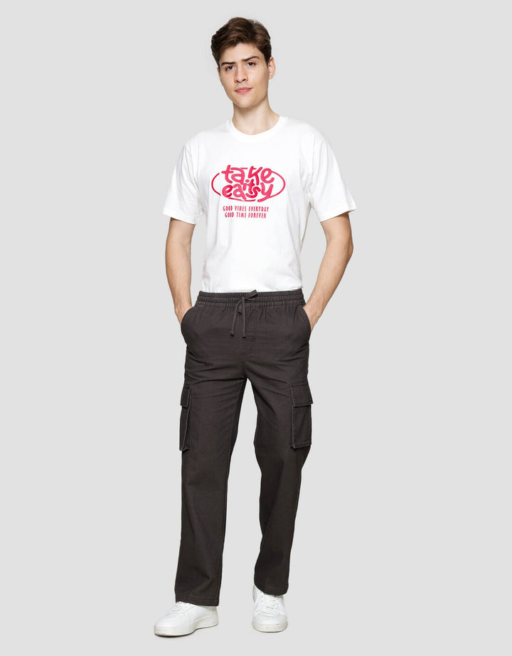 Nevada Regular Fit Drawstring Celana Panjang Cargo Pria