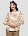 Connexion Stripe Drop Shouldr Kaos Wanita