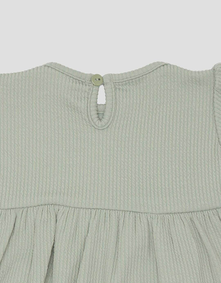 Little M Textured Rib Stripe Pakaian Setelan Anak Perempuan