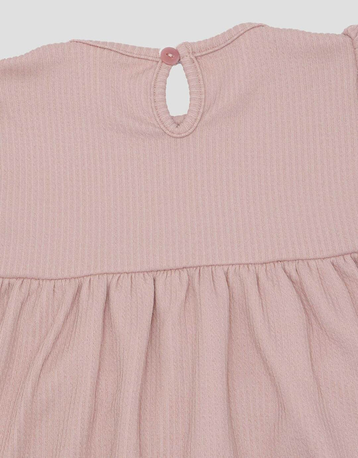 Little M Textured Rib Stripe Pakaian Setelan Anak Perempuan