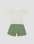 Little M Fullprint Stripe Car Setelan Bayi Laki-laki