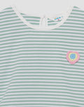 Little M Stripe With Crochet Kaos Anak Perempuan