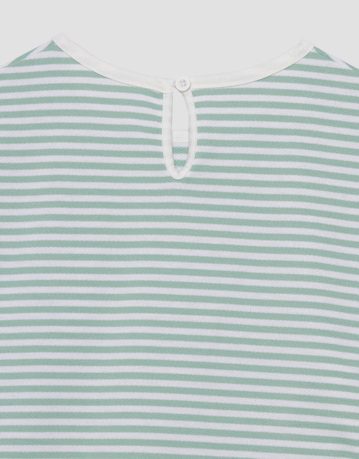 Little M Stripe With Crochet Kaos Anak Perempuan
