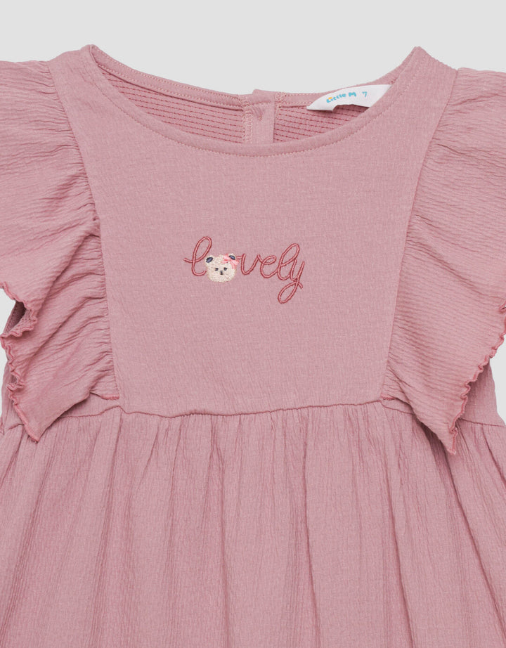 Little M Crinkle With Ruffle Midi Dress Anak Perempuan