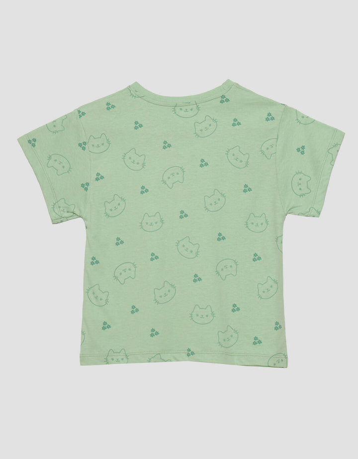 Little M Aop Cat Kaos Anak Perempuan