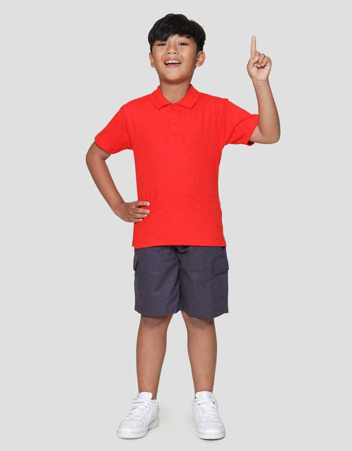 Little M Polos Print Kaos Lengan Pendek Anak Laki-laki