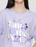 Disney Print Mickey Mouse Kaos Oversize Wanita