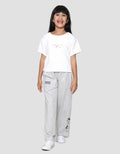 Nevada Rib Contrast Stitching Bordir Kaos Anak Perempuan